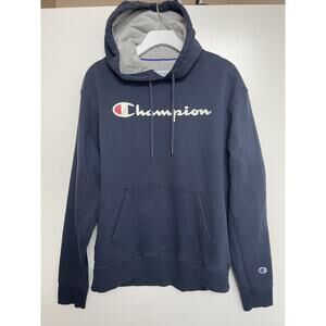 Champion Authentic Athletic Wear Pullover Spellout Hoodie Sweater Men's Medium